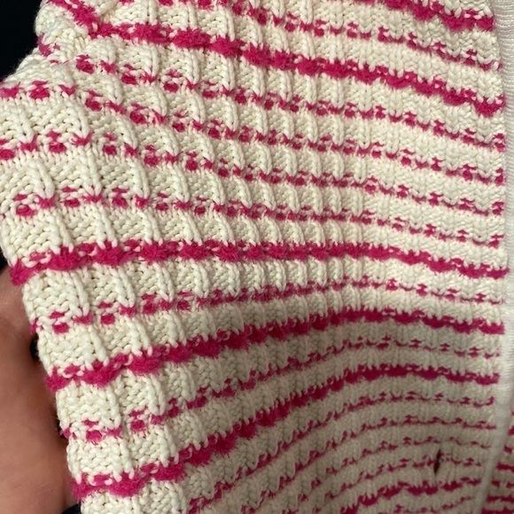 Ann Taylor Pink And White Striped Cardigan EUC - Picture 11 of 11